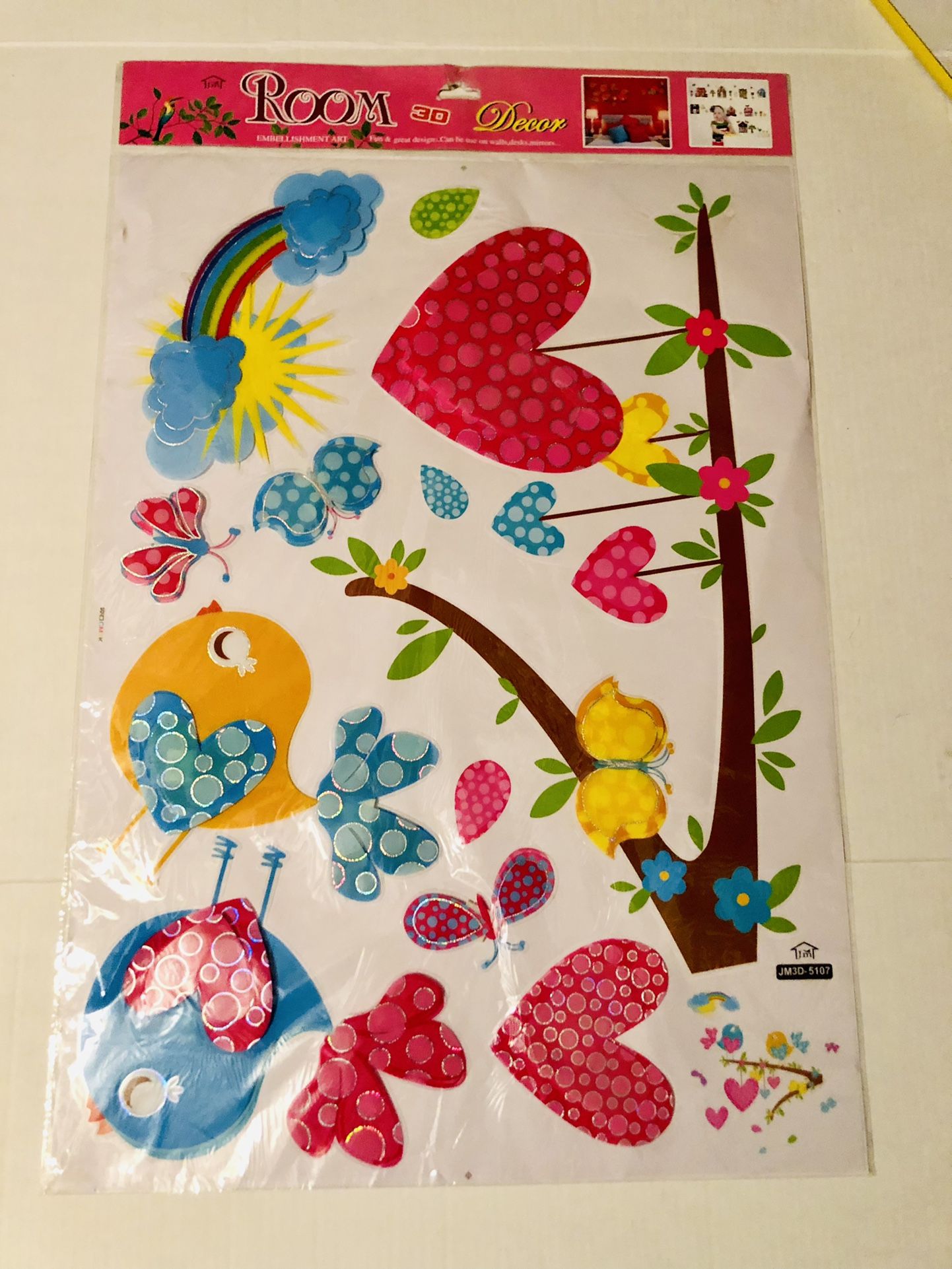 Birdie Birch Tree 3D Wall, Mirror or Window Sticker Absolutely Stunning Some of the Decals Pop out and look realistic 30x20 Inches 2 available lis