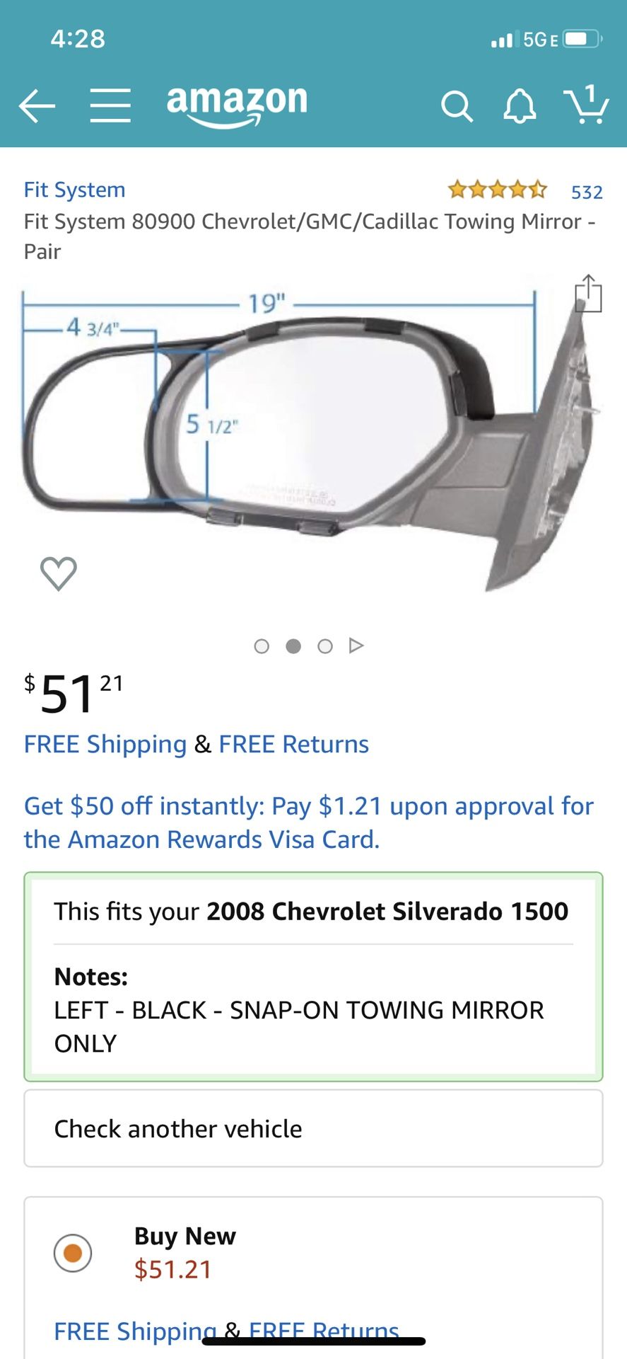 2007-2014 Chevy/gmc mirror extensions