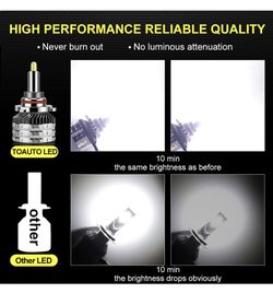 9005 9006 LED Headlight Bulbs High Beam Low Beam 12000LM 6000K Xenon White Thumbnail