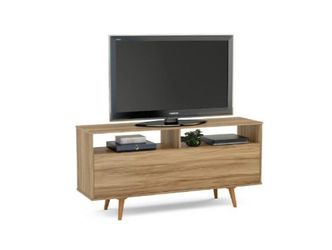 TV Stand with compartment and 2 open shelves Thumbnail