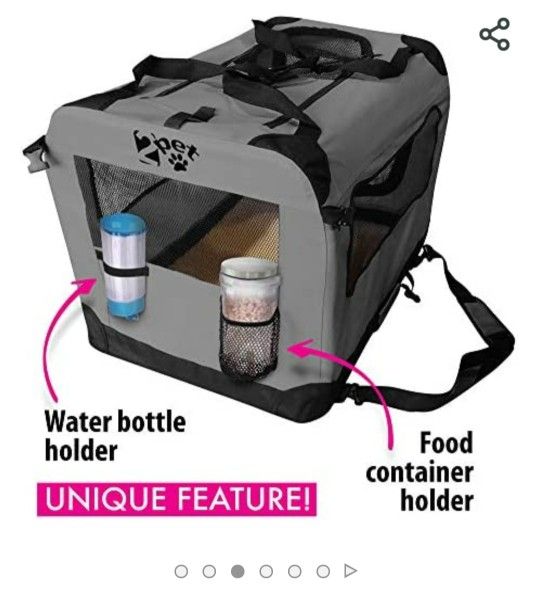 2PET Folding Soft Dog Crate for Indoor, Travel, Training for Pets up to 15 Lbs