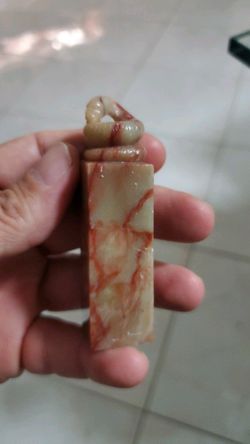 ChinaAncient Natural Shoushan Stone  Seals hand carvedwith Snake. Thumbnail