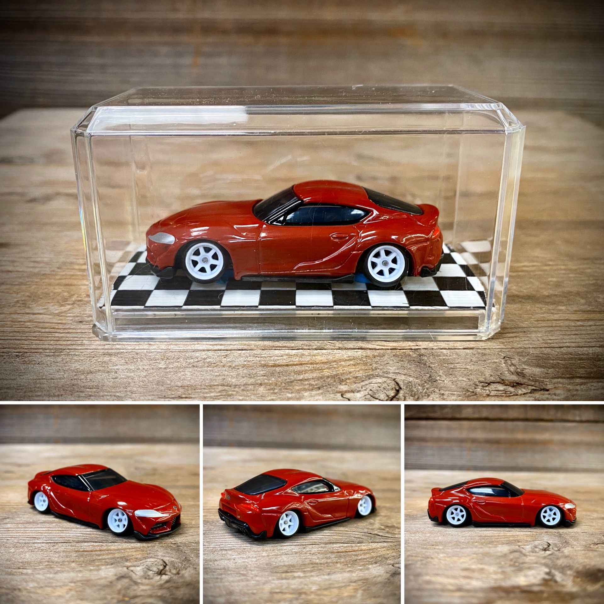 CUSTOM 1:64 Toyota Supra - TOMICA (Lowered + camber with upgraded premium 7-spoke wheels)