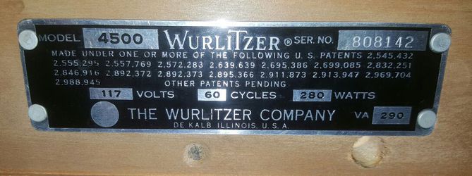 wurlitzer organ model 4570