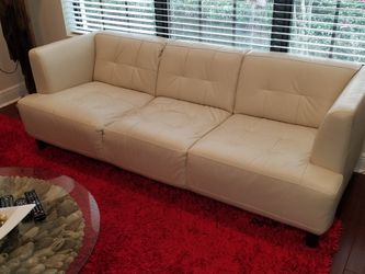 Tufted Small Scale Leather Sofa, Small Scale Leather Furniture