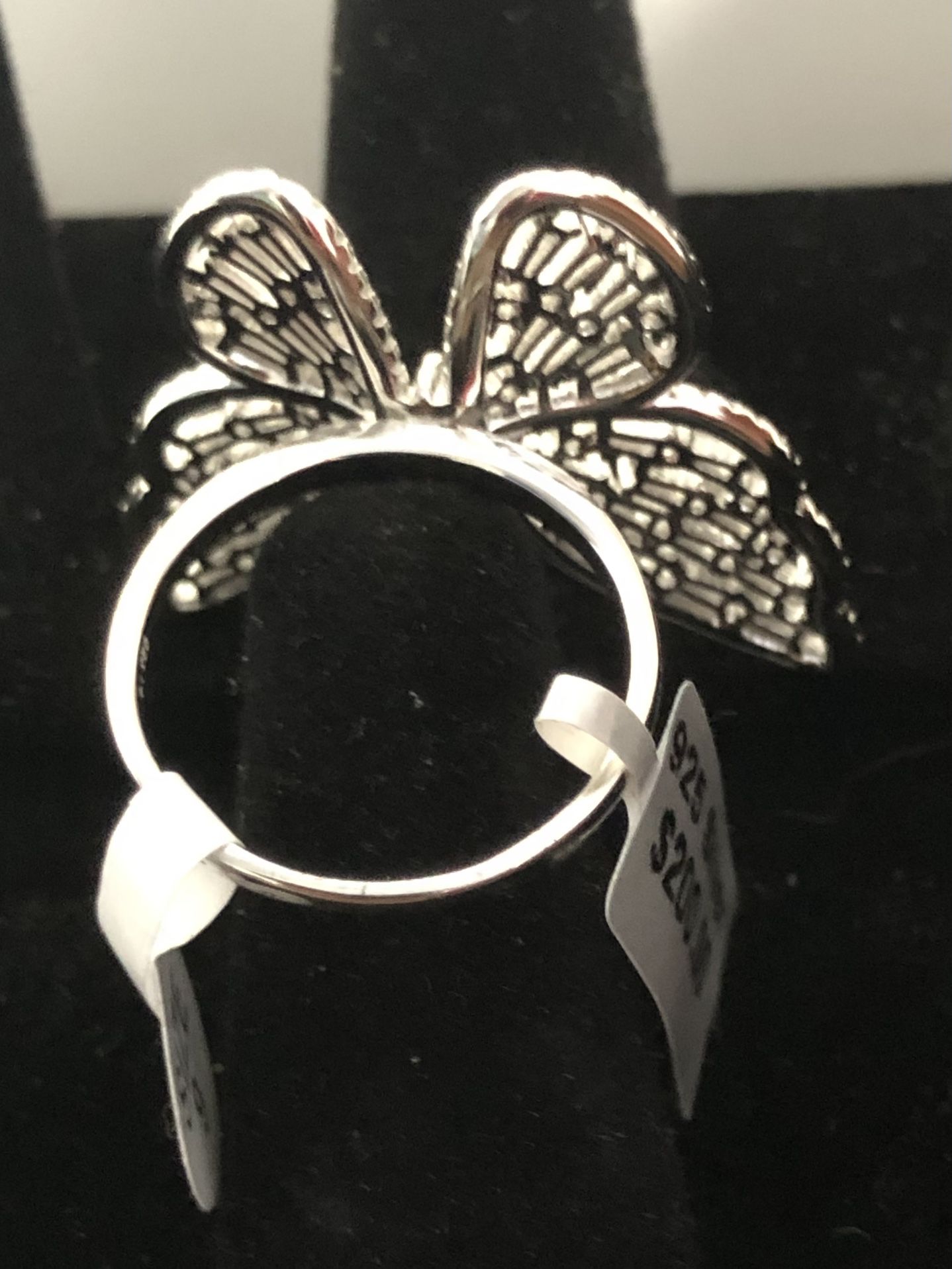 silver ring 9.25 number 9 in the shape of a butterfly
