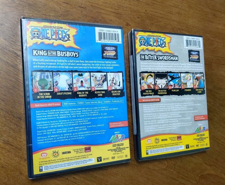 One Piece 4kids TV Dub Anime DVD Vol 5 & 6 BRAND NEW SEALED