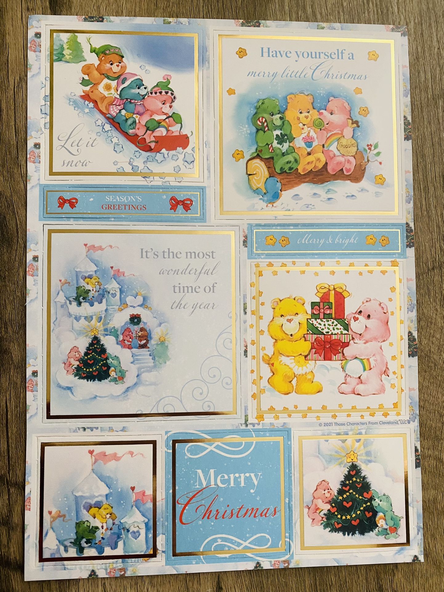 Carebear Christmas Insert Card (read Info)