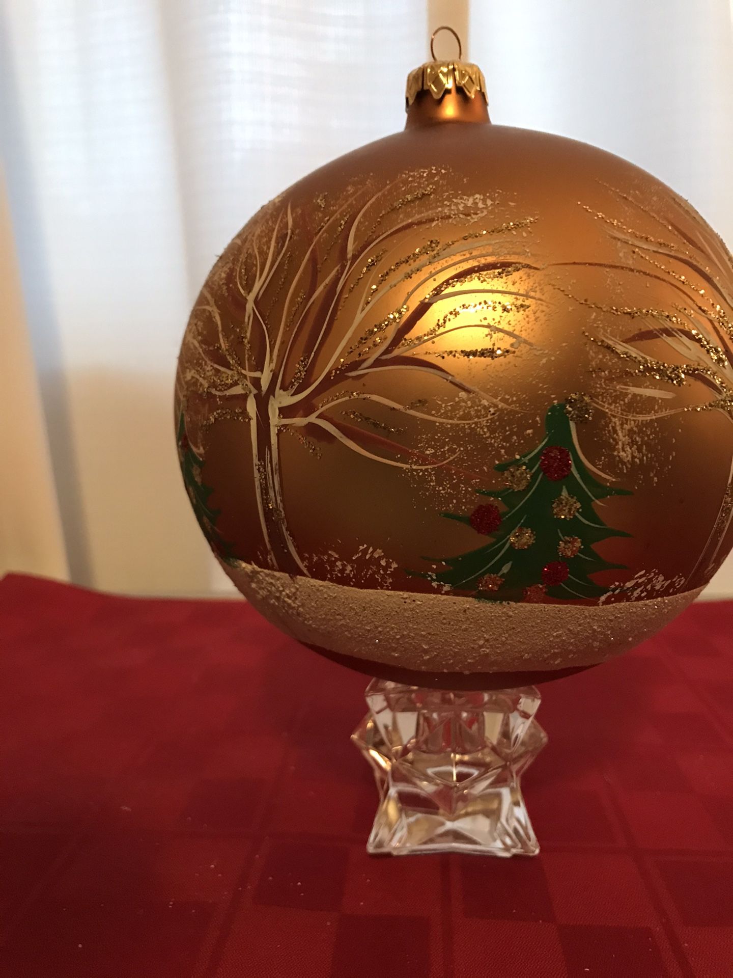 Giant Decorative Hand Made Christmas Ornament Trees and Snow