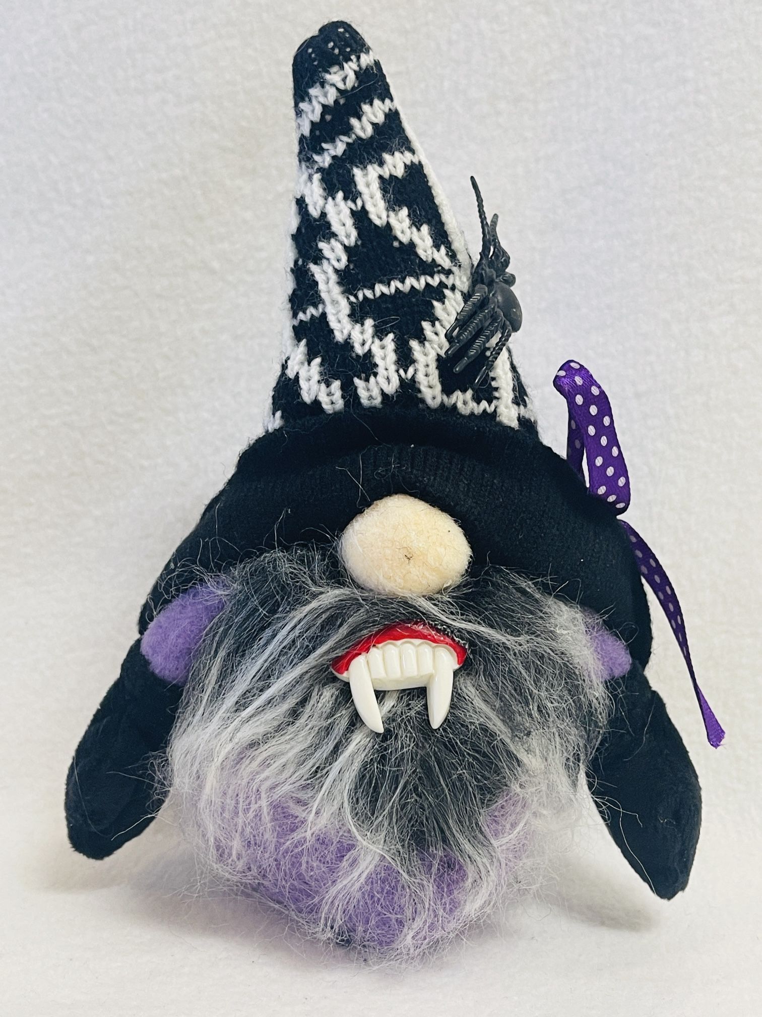 Handmade! Plush! Halloween / Wizard w/ Vampire Teeth Gnome # 1 - Shipping Available!