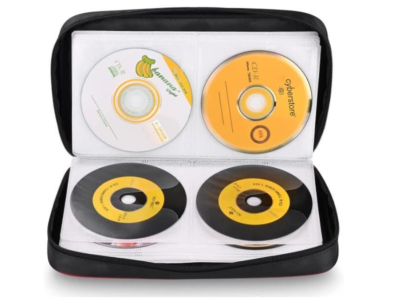 CD DVD Case Storage Holder Organizer Rack Display Portable Protective Jewel Frame Container Box Bin Cabinet Zippered Wallet Binder for Travel R&B Musi