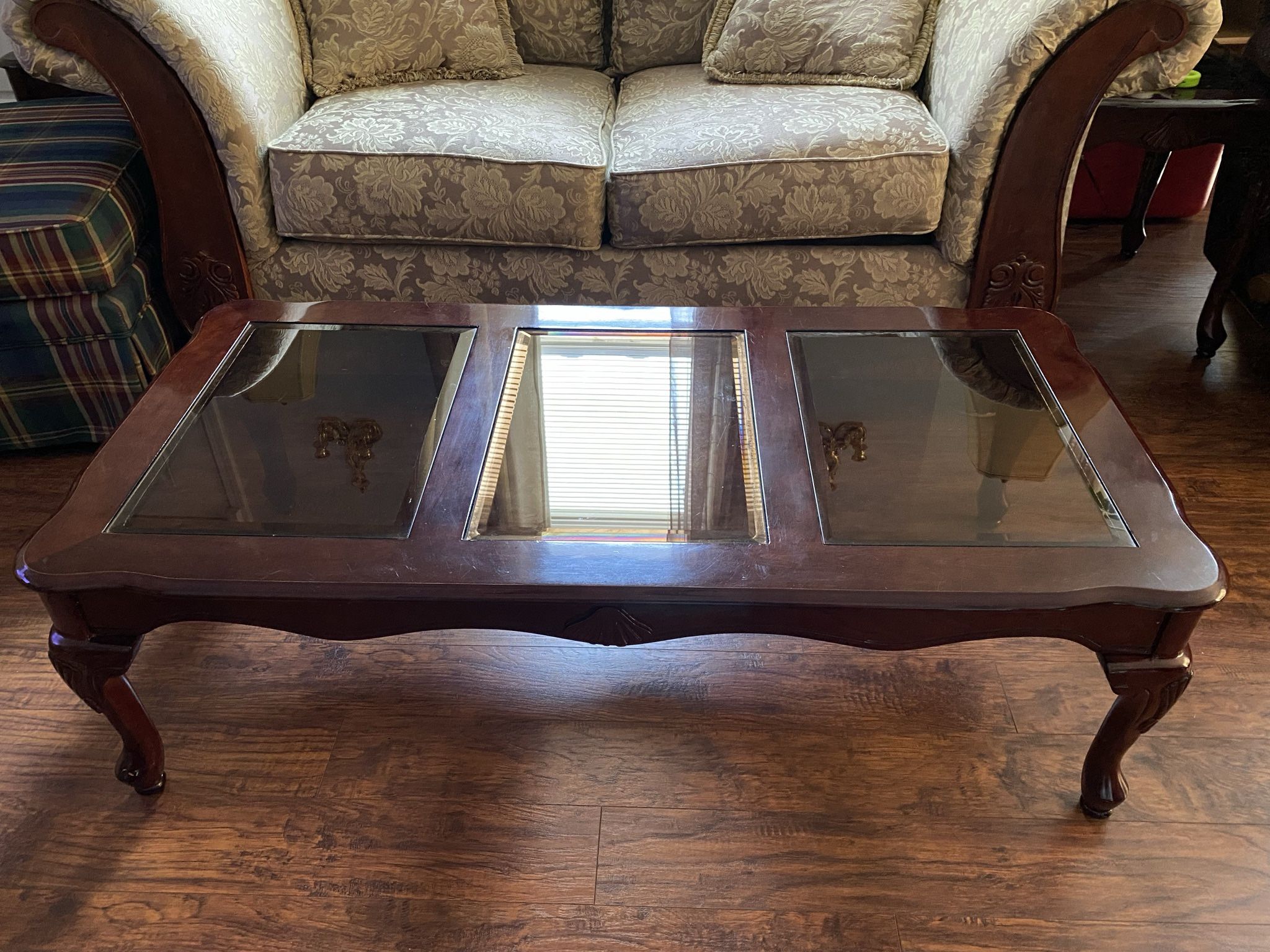 Living Room Set: End Table, Coffee Table, & China Cabinet