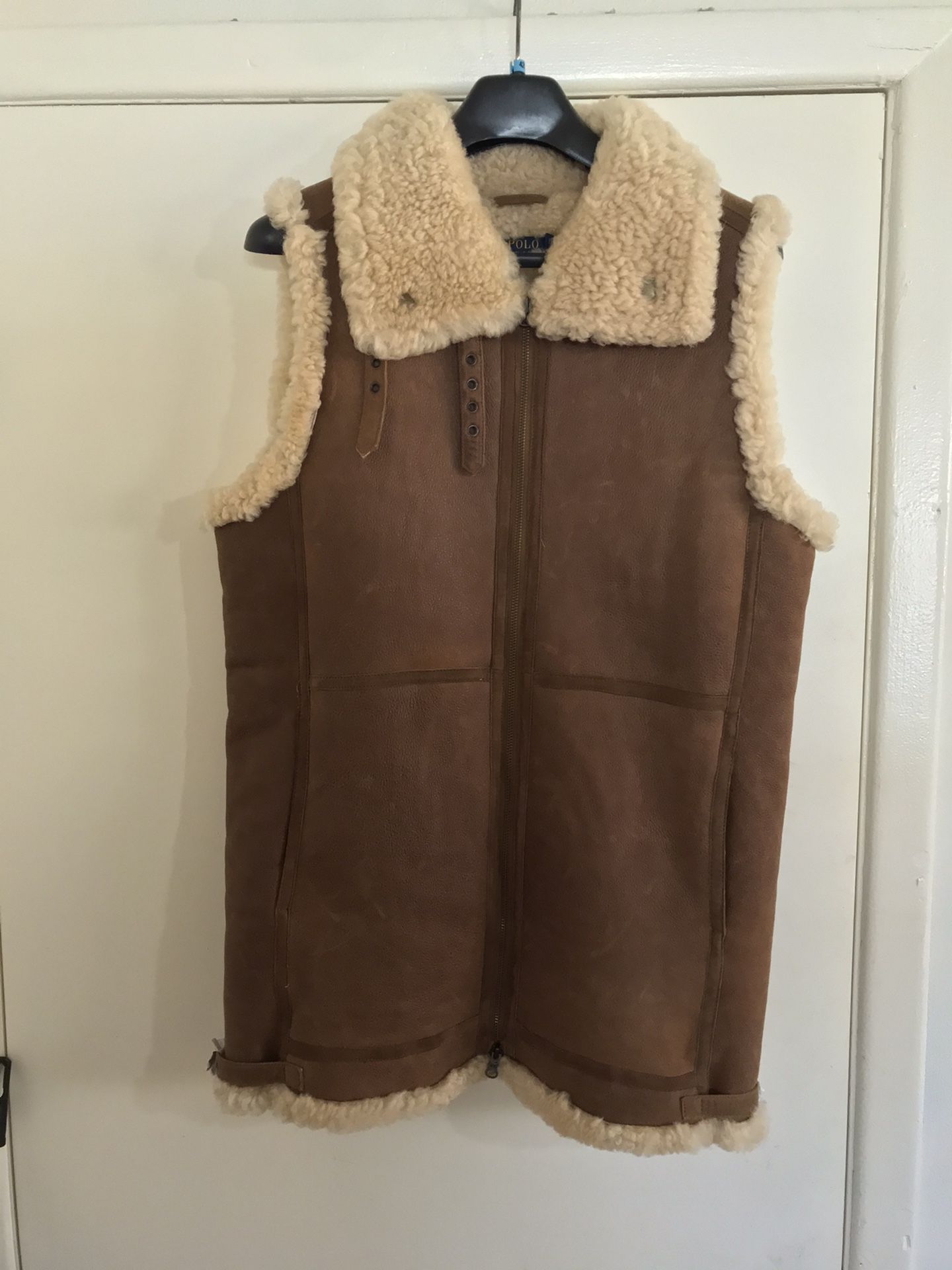 Polo 🐎 Ralph Lauren 🇺🇸 Fur & Leather Vest Sz Medium