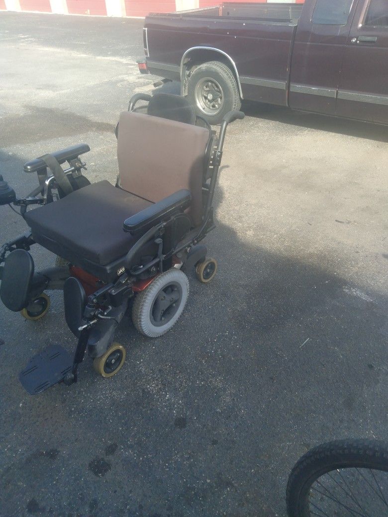 Mobility Chair, Quikie 715, Red Metallic, Extra Large, New Batteries, Adjustable Legs & Headrest, Adjustable Controller, 4 Speed Levels