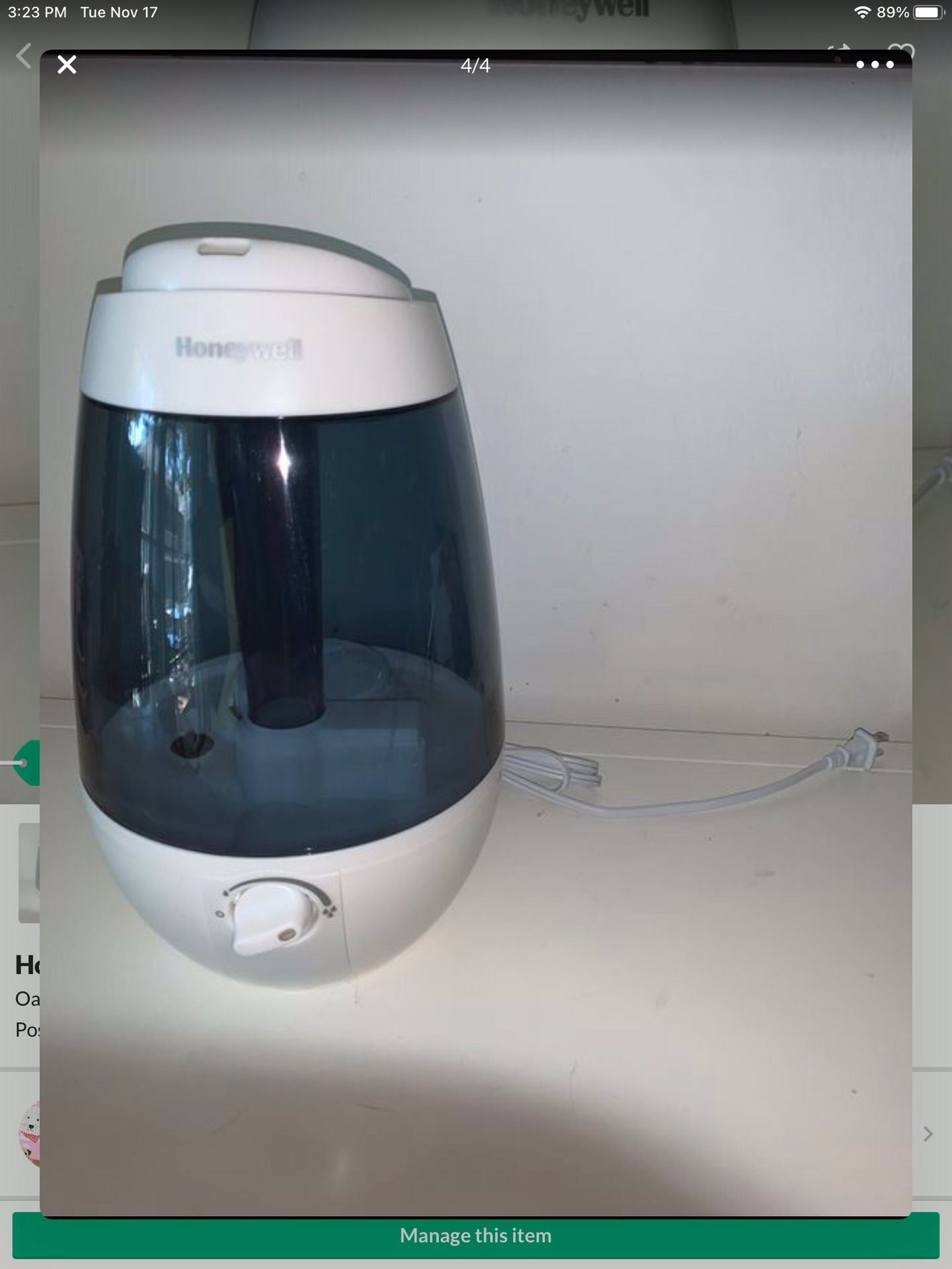 Honeywell mist humidifier