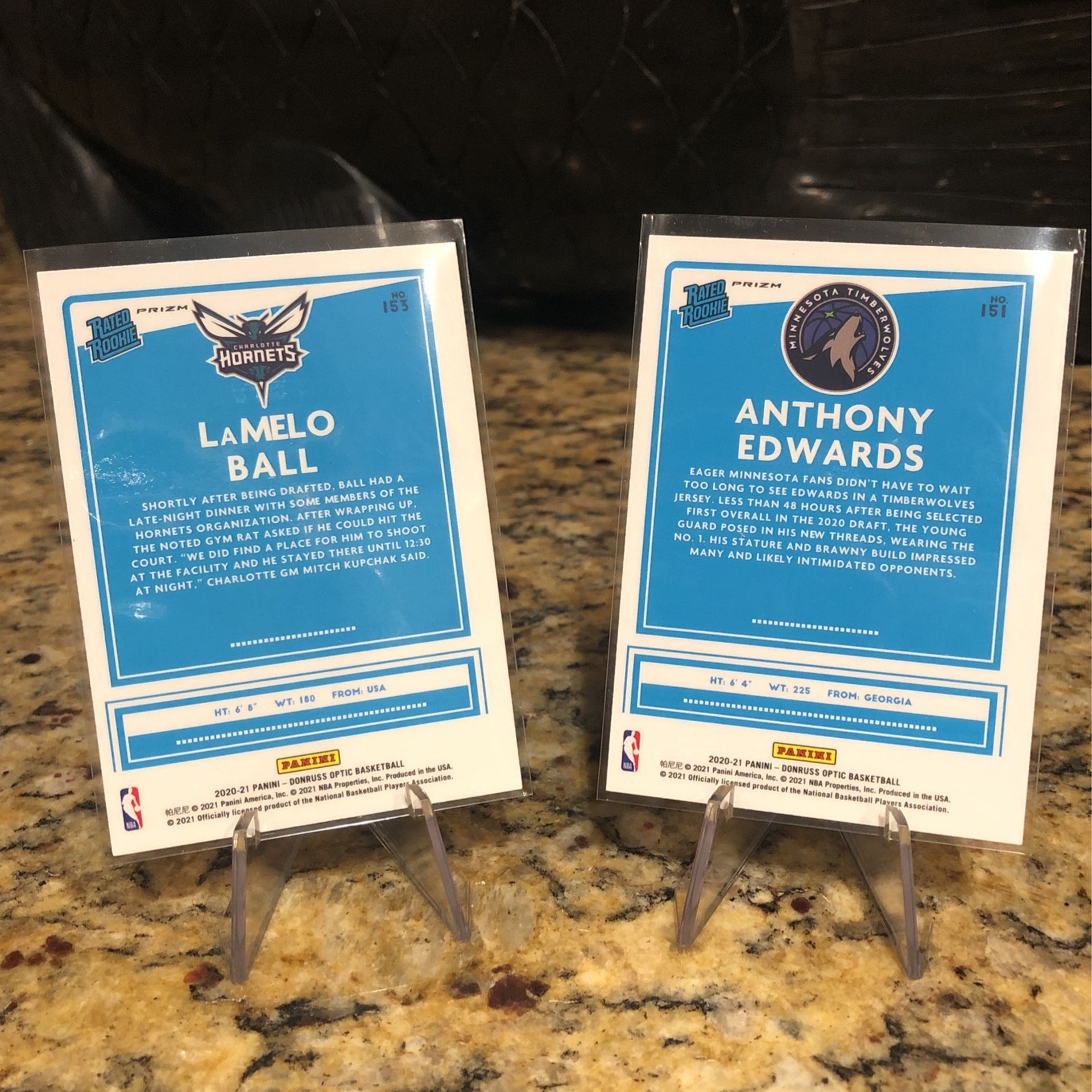 2020 Donruss Optic Basletball Anthony Edwards & Lamelo Ball Pulsar
