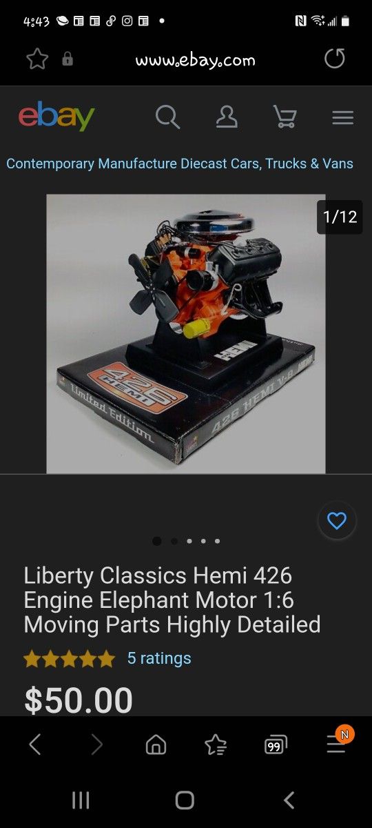 L E Dodge 426 Hemi Engine Model