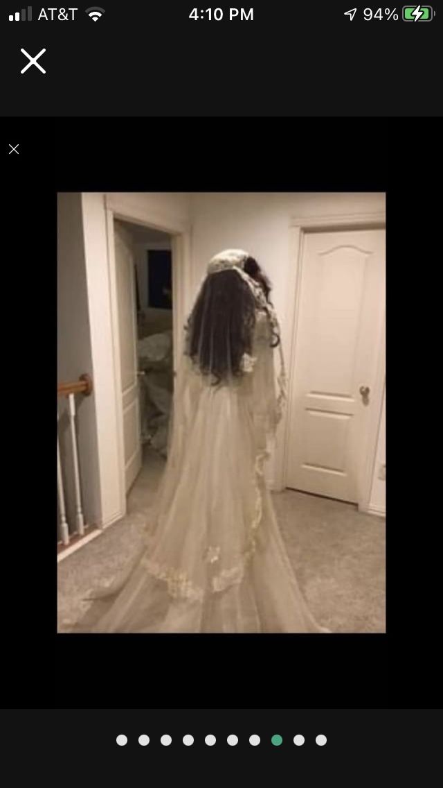 Elegant Wedding Dress And Matching Veil (size 8)