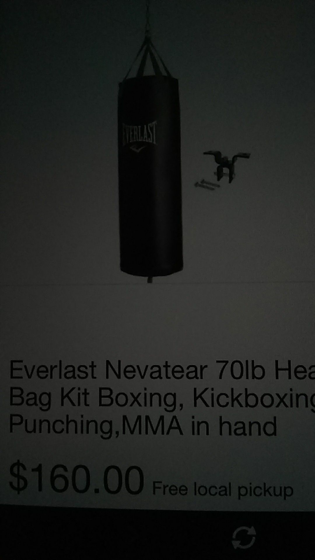 MMA 70lb everlast punching bag in box never used local pickup no shipping