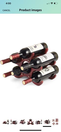 Brand New kxin Countertop Wine Racks, Hold 6 Bottles Wine, Wine Holder and Storage, for Home Decor & Kitchen Storage Rack, Bar, Wine Party, Made in Wo Thumbnail