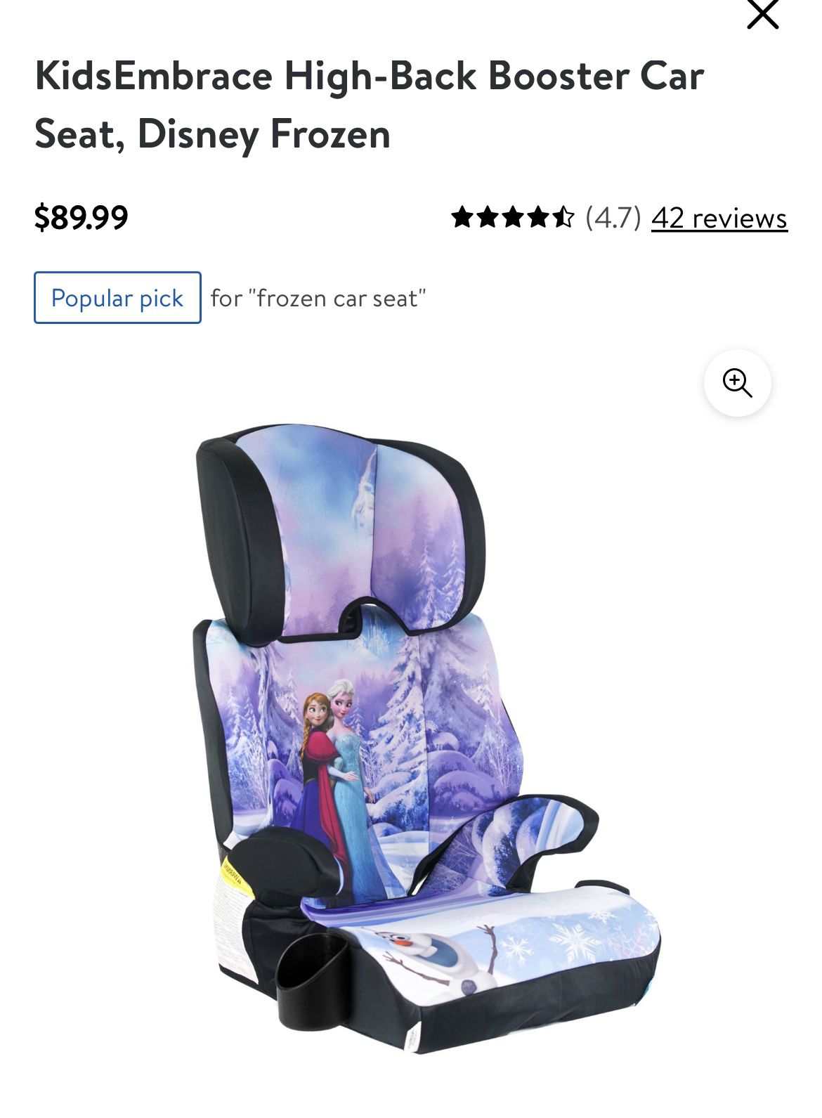 New In Box Carseat & Booster FROZEN ANA & ELSA 