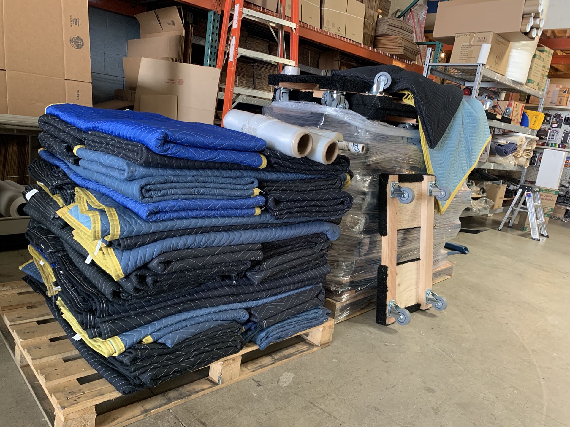 Moving blankets four wheel dollies moving dolly packing peanuts boxes