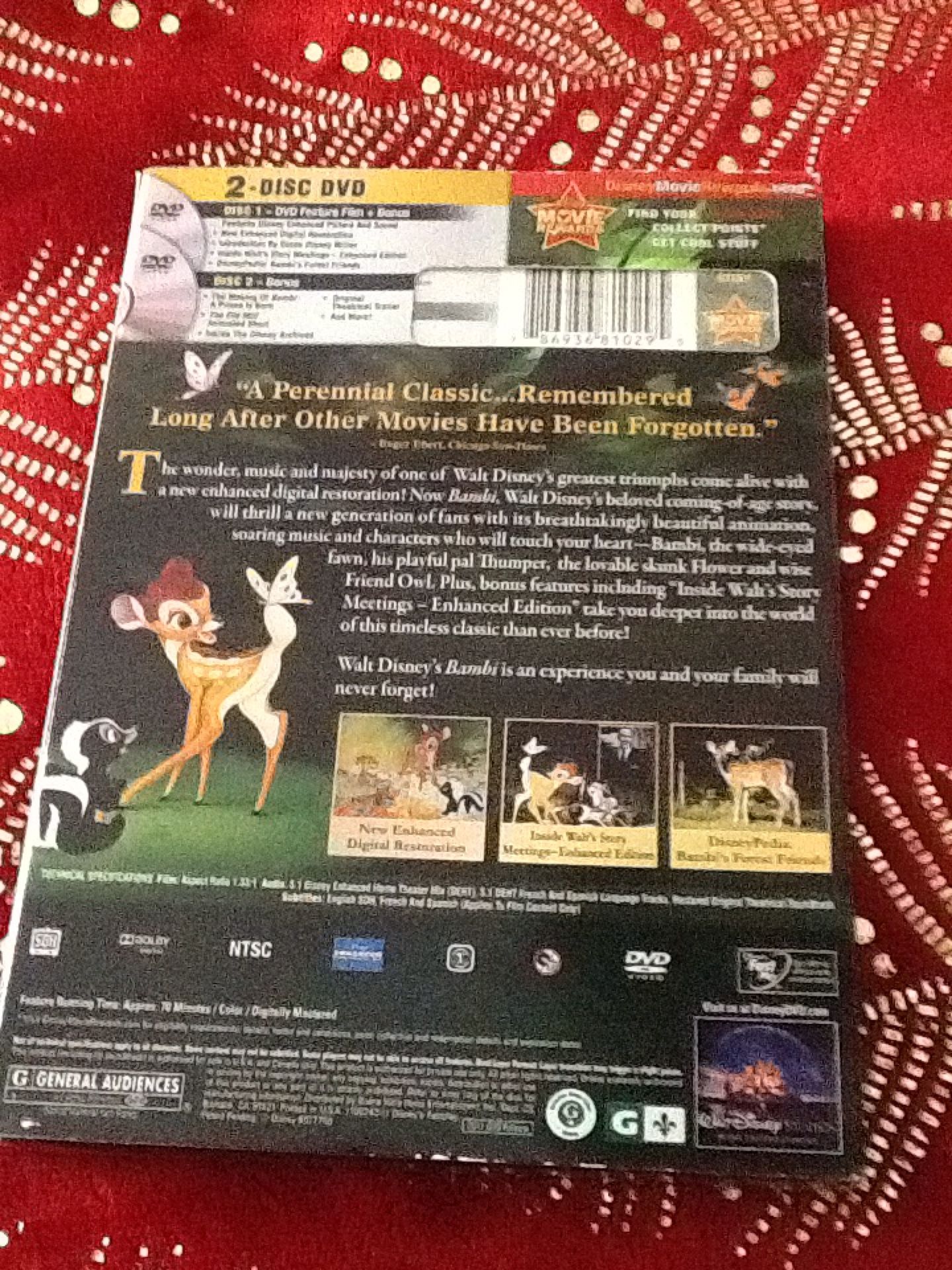 Bambi the DVDs movie new never open