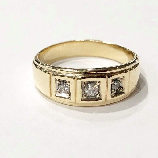 10K Yellow Gold Men's Diamond Wedding Band Size: 13 with approx. 0.35 cttw Diamonds 93906-1