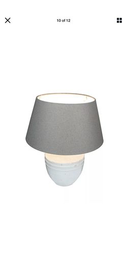 White Gray Table Lamp Industrial Concrete light and living new in box Thumbnail