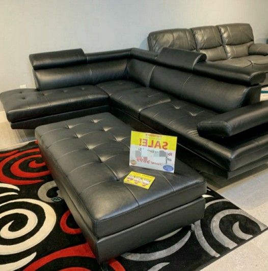 $39 Down Payment ♨️♨️Antares Black Modern Sectional