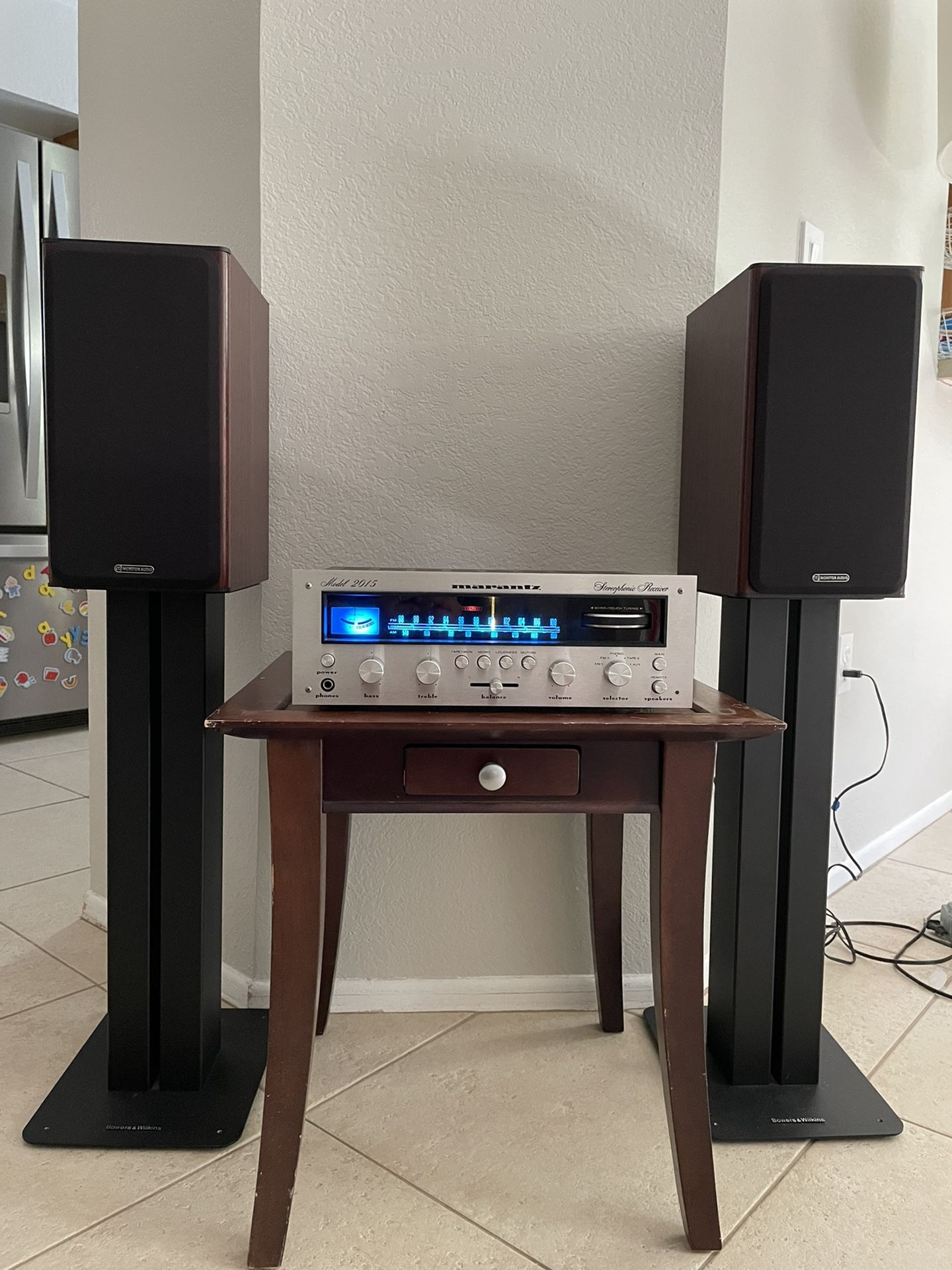 Marantz Stereo Receiver And Monitor Audio Speaker Set Up