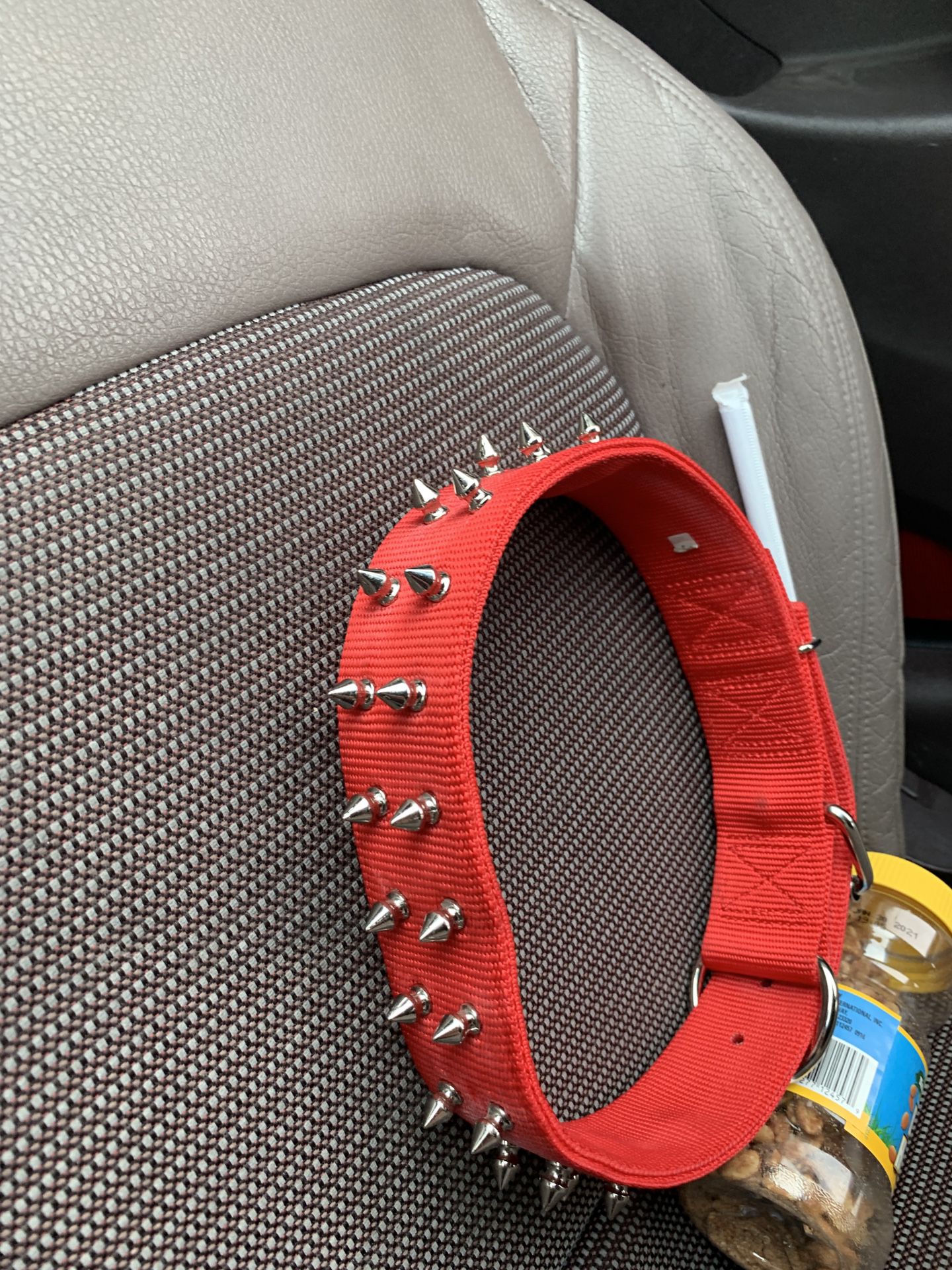 High-quality extra large double spiked dog collar