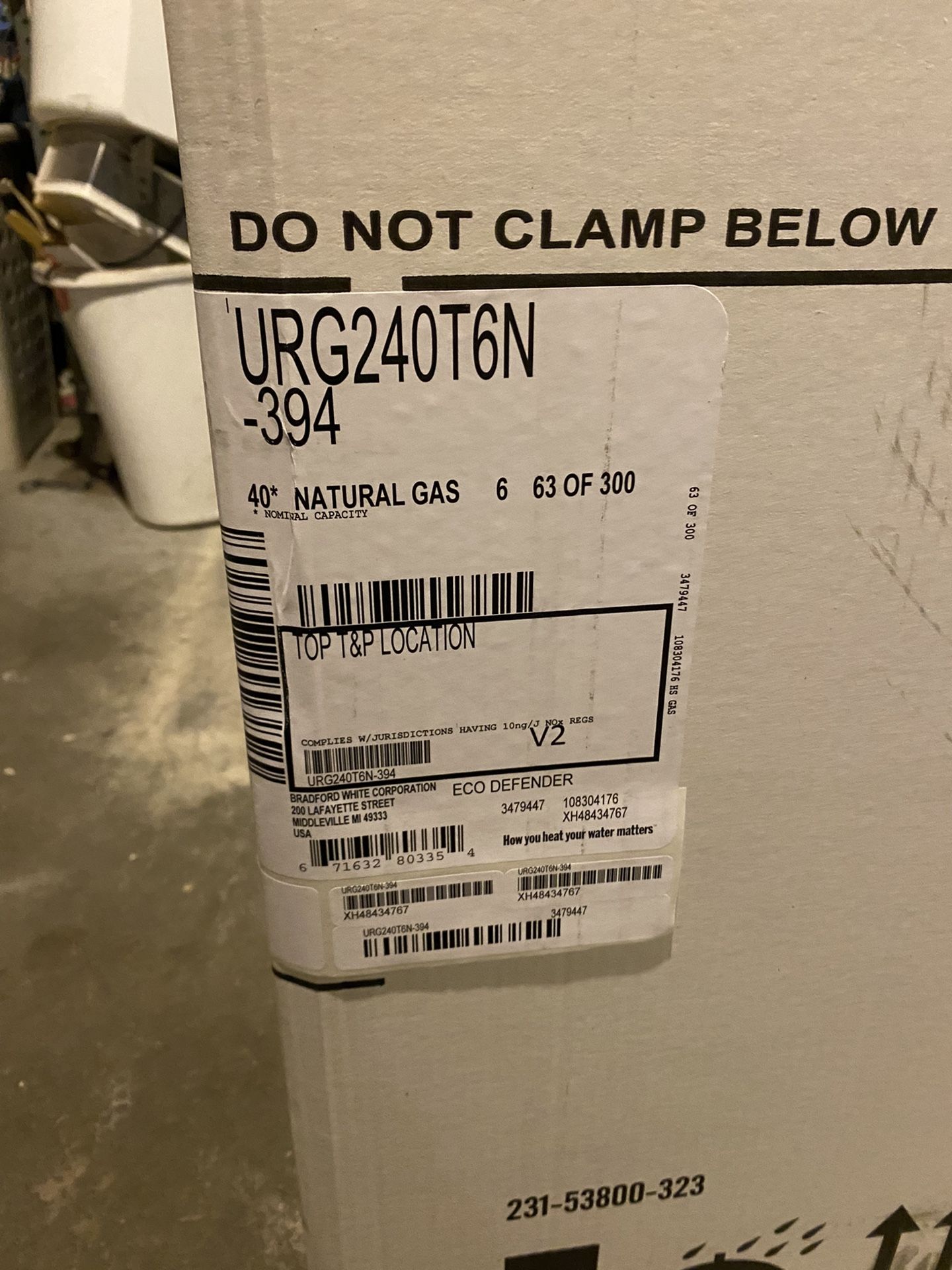 Water Heater Gas Natural 40 Gallon Newin Bok Never Open