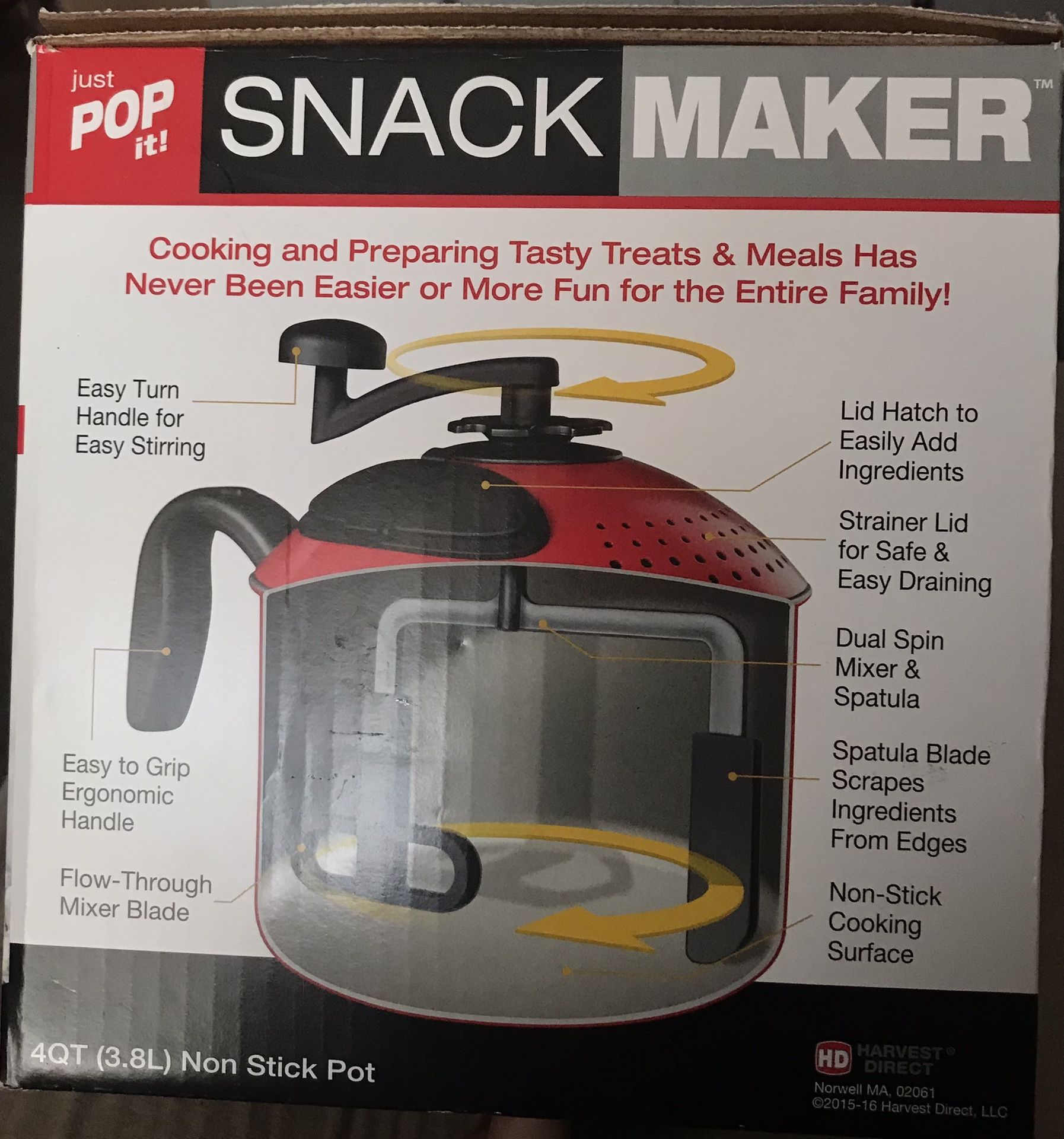 Just Pop It! Snack Maker Pot, Strainer, Mixer in-one