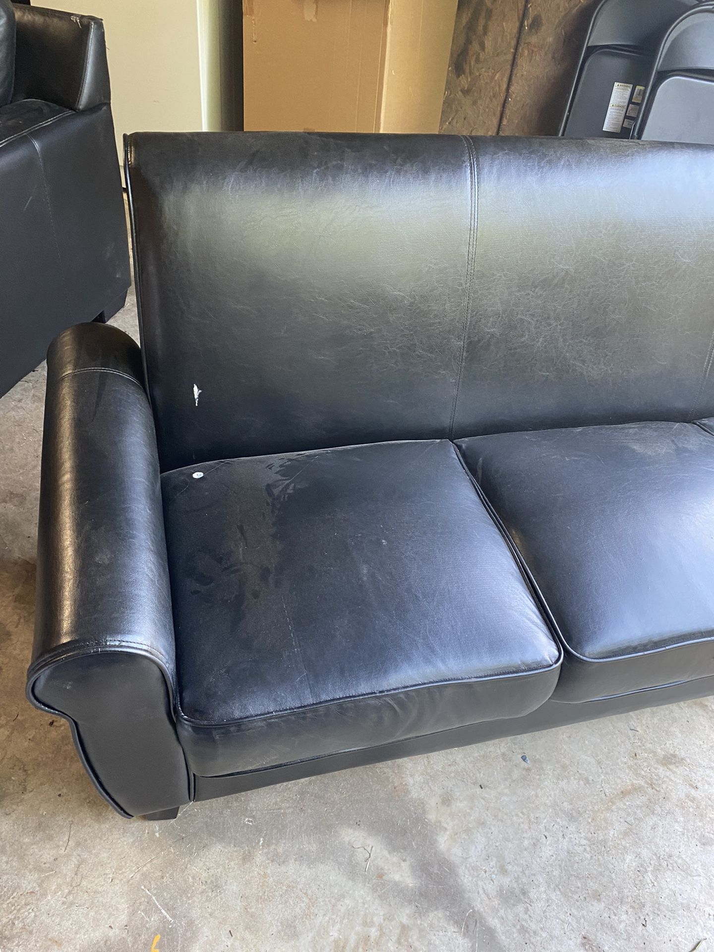 Faux Leather Sofa