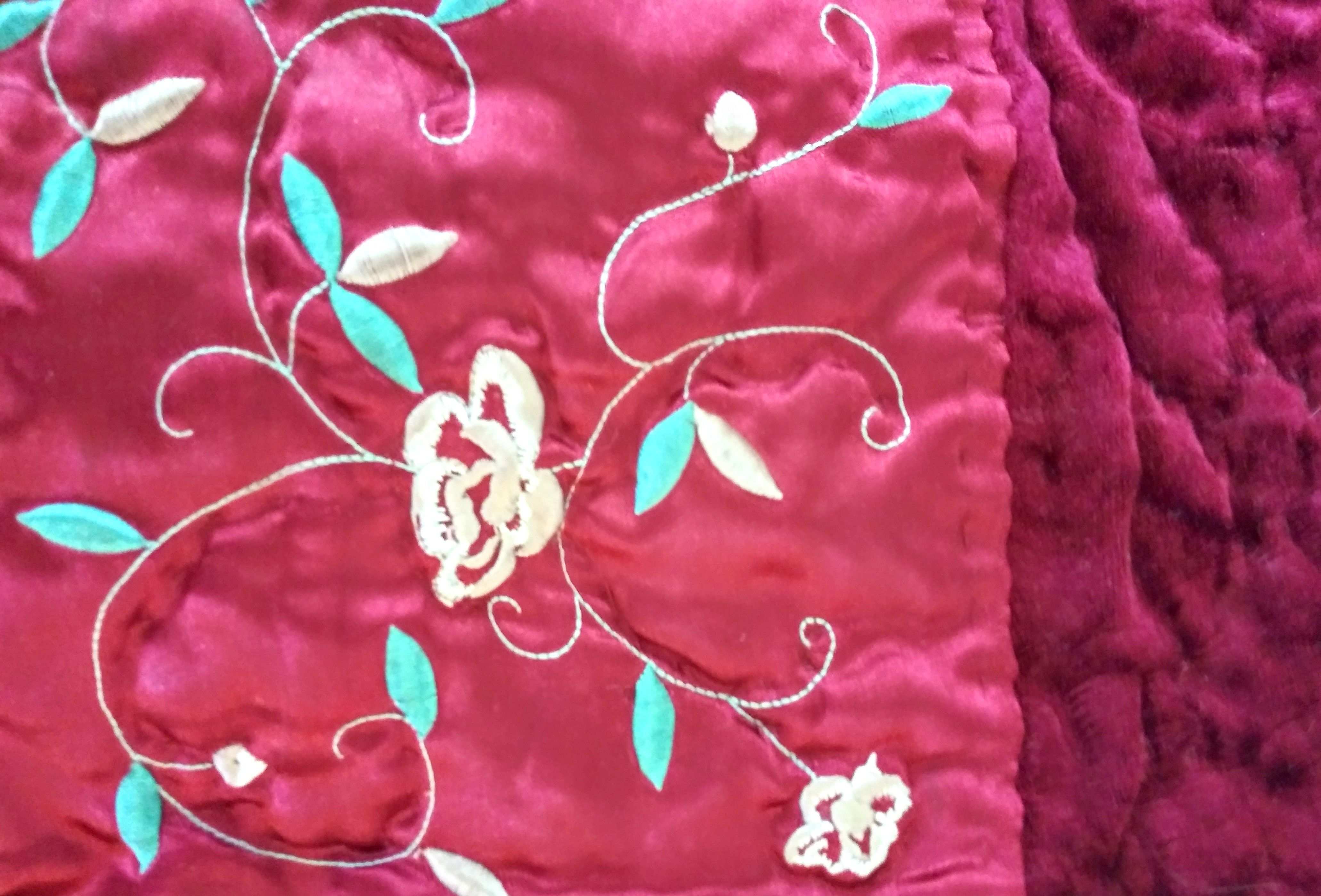 SALE by Appt! Vintage Satin Velvet Valour Embroidered Bedspread Birds Antique Chairs Crystal Rugs Tree Oil Paintings 25 Mirrors! MORE BELOW
