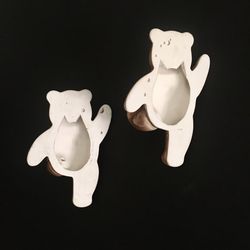 Vintage kids teddy bear hook wall hanging 🧸 2 for $20 Thumbnail