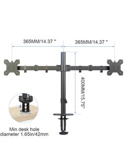 Dual Fully Adjustable Monitor Arm Stand Mount  Thumbnail