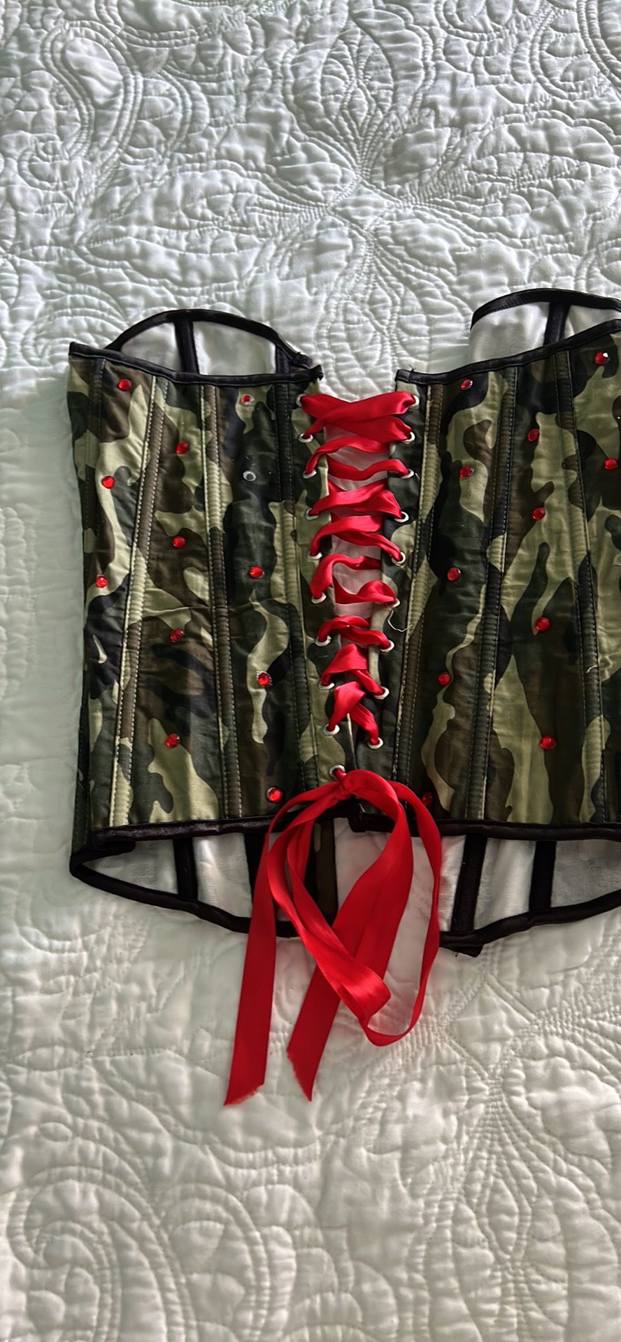 Army Camouflage Corset With Two Hats