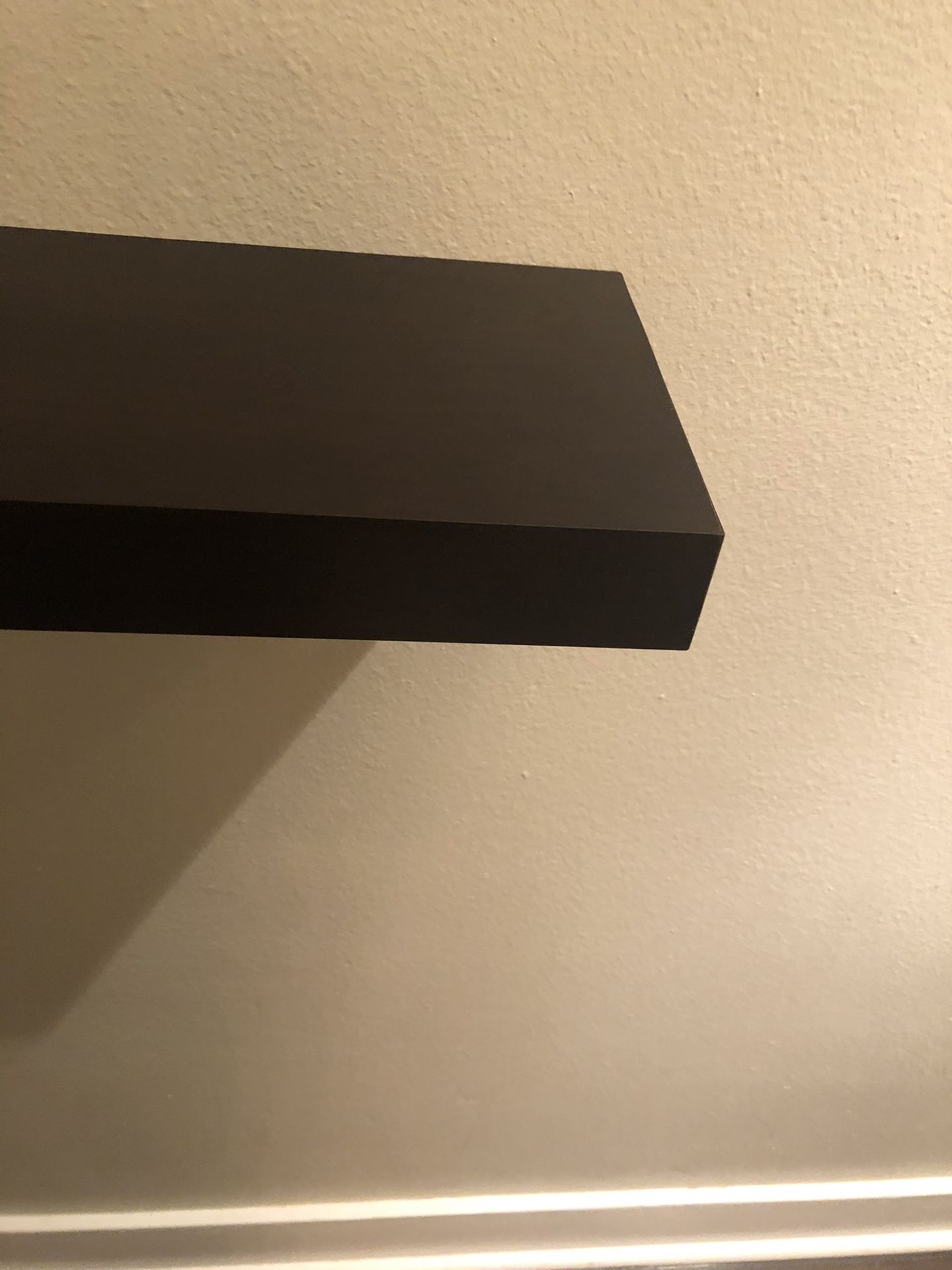 Three Dark Brown Floating Shelves (brackets included)