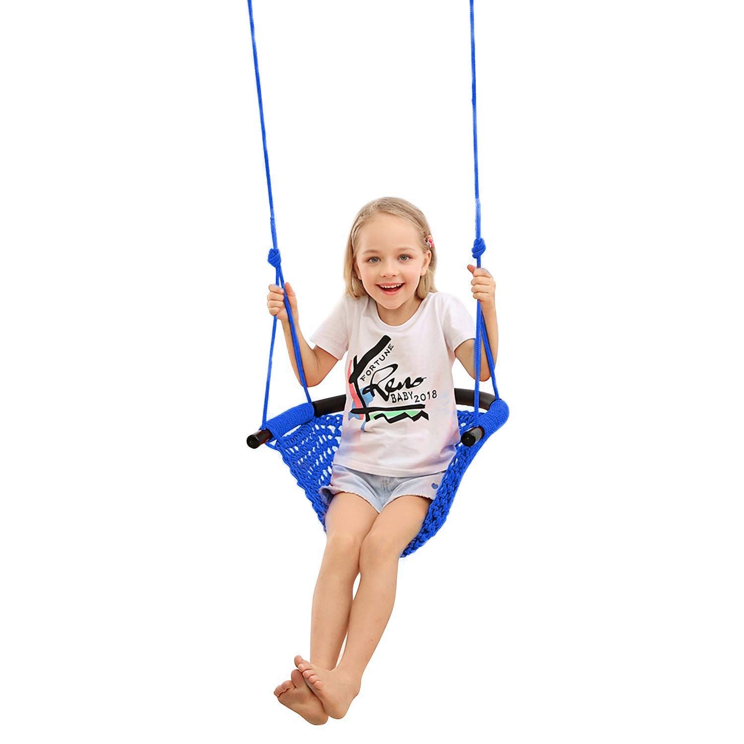 🧸 BRAND NEW JKsmart Swing Seat for Kids Heavy Duty Rope Play Secure Children Swing Set,Perfect for Indoor,Outdoor,Playground,Home,Tree,with Snap Hook