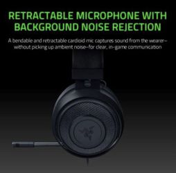 Razer Kraken Tournament Edition THX 7.1 Surround Sound Gaming Headset: Retractable Noise Cancelling Mic - USB DAC -  For PC, PS4, PS5, Nintendo Switch Thumbnail