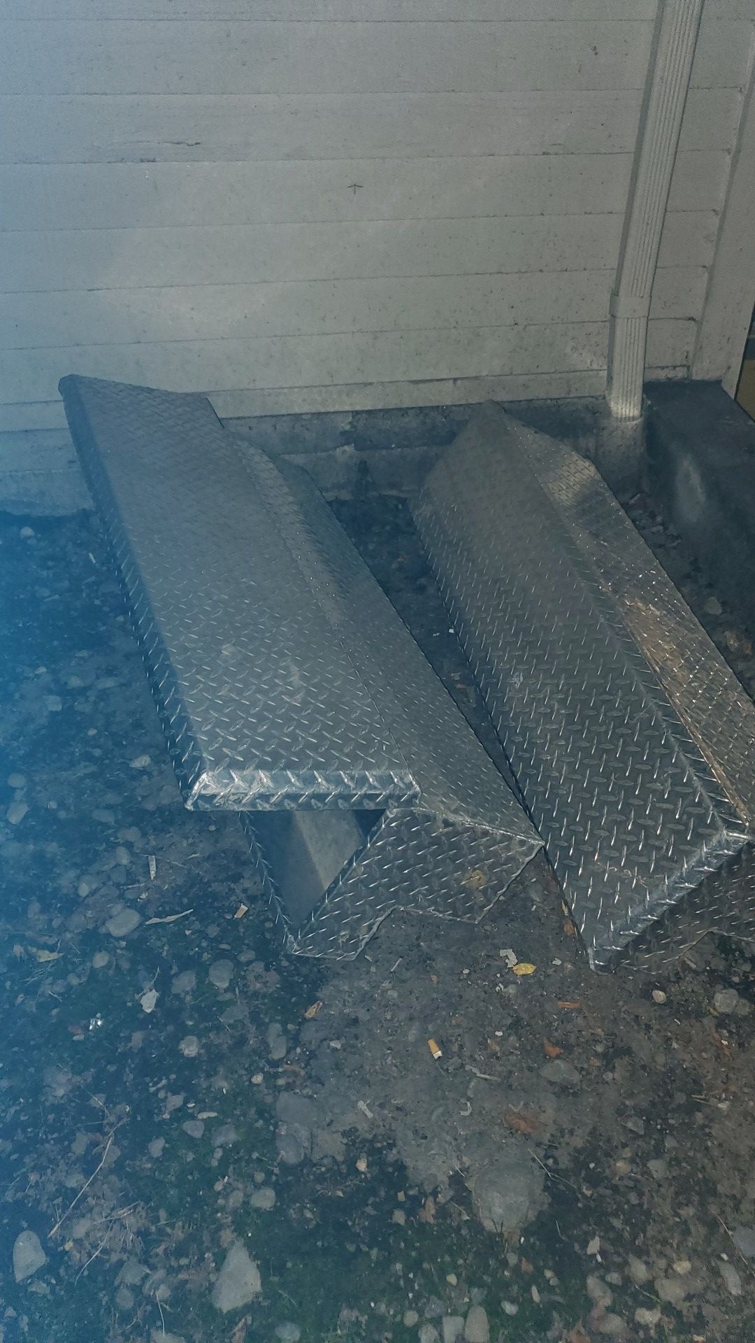 Large Diamond plate tool Box with side boxes and ladder rack optional