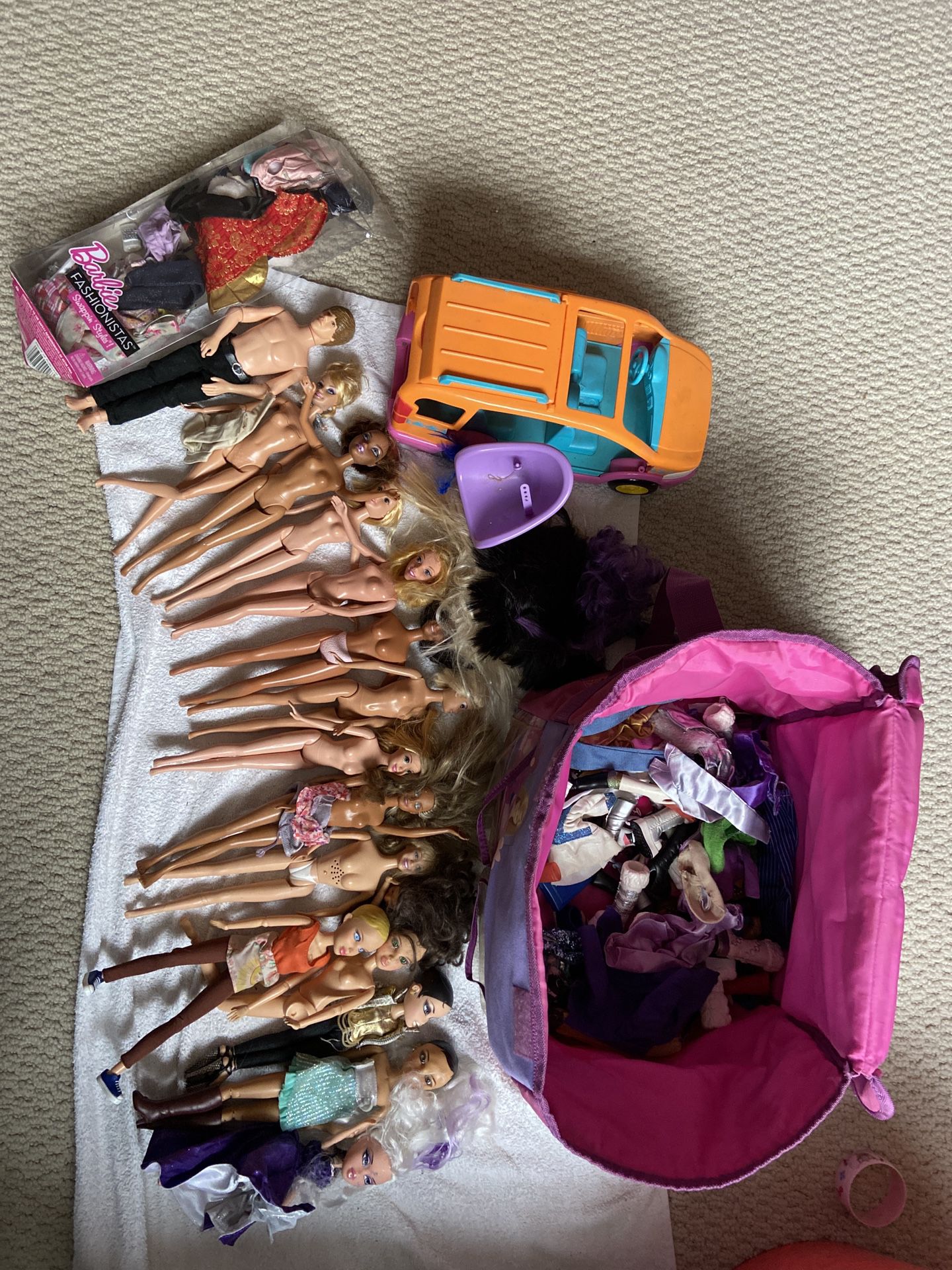 Barbie Lot Barbie bag Barbie clothes Truck 