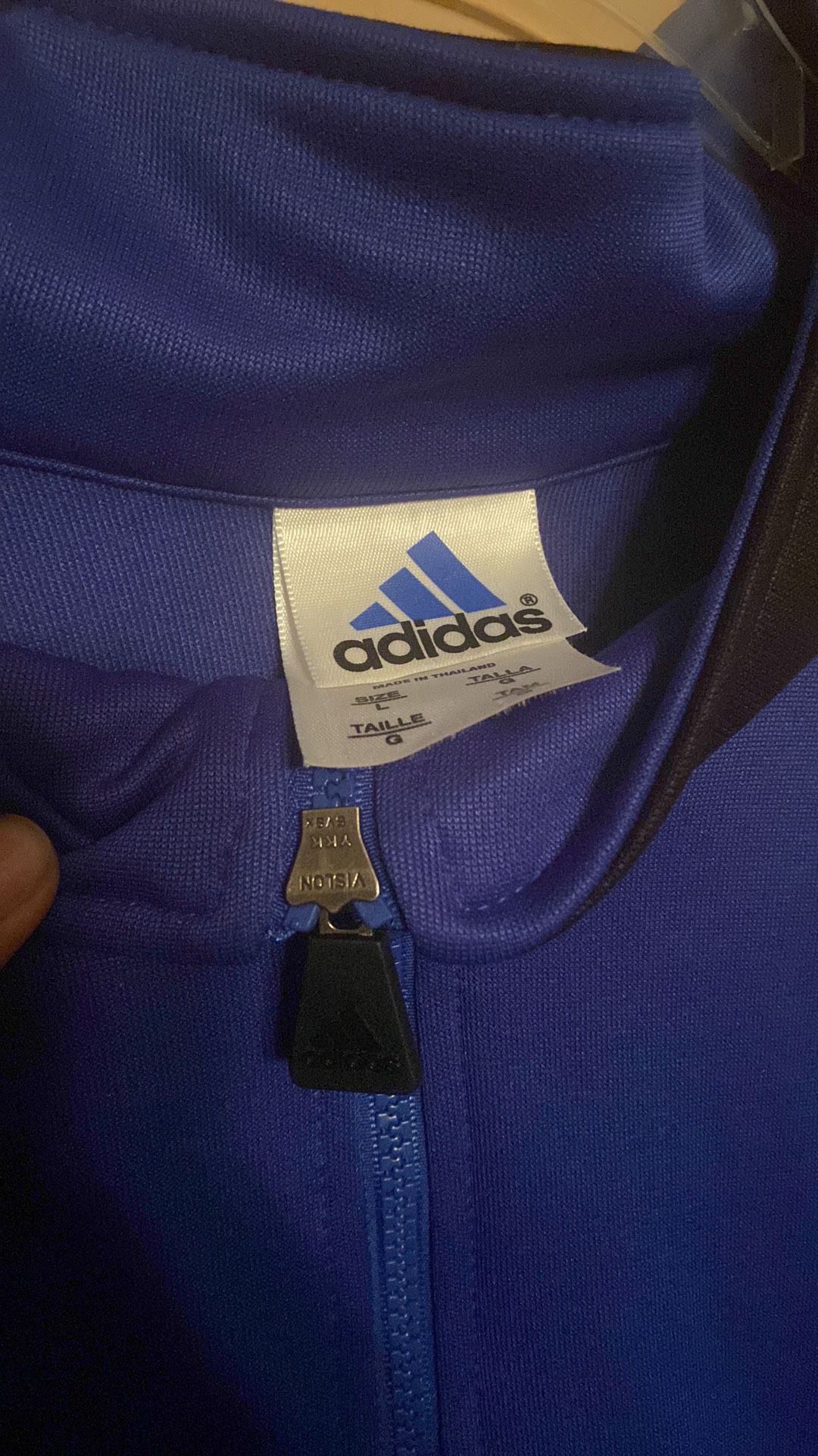 Adidas Blue Lightweight Track Jacket - Large