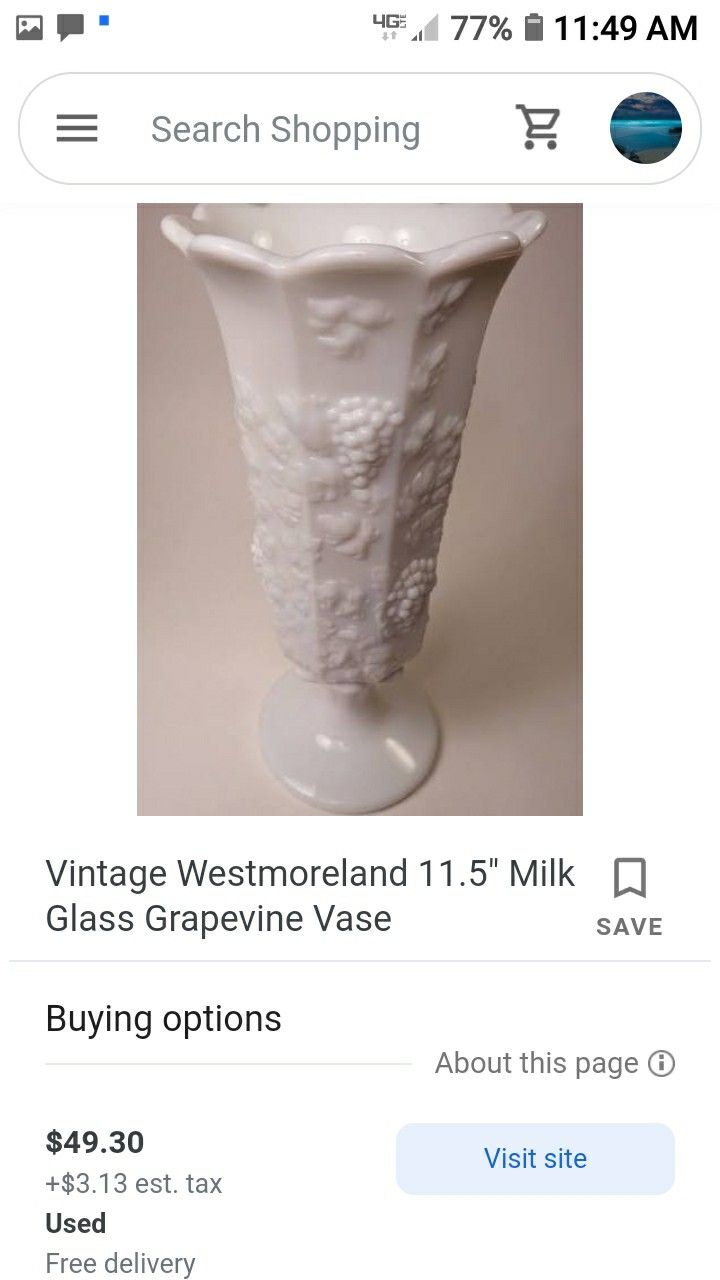 Vintage Westmoreland Milk Glass Vase