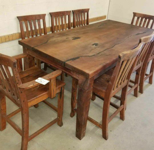 Solid Mesquite Dining Room Table With 8, Mesquite Dining Table And Chairs