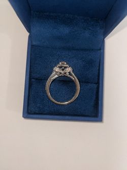 Vera Wang Love 3/4ct Diamond HALO Engagement Ring 14k White Gold Thumbnail