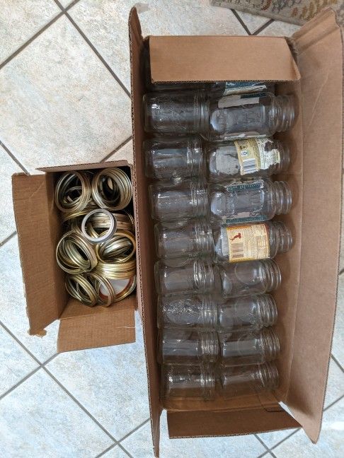 Assorted Mason Jars With Bands