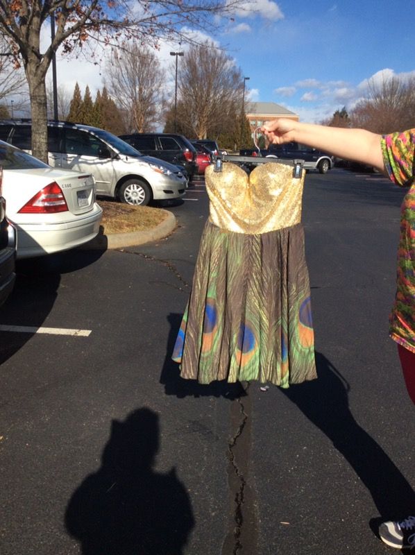 Gold Sequin Peacock party dress